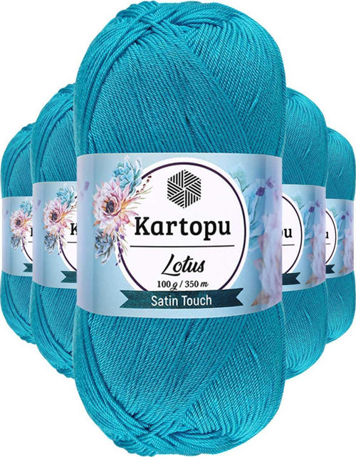 5 Adet Lotus Bikini Büstiyer Bluz Örgü İpi K512 Turkuaz