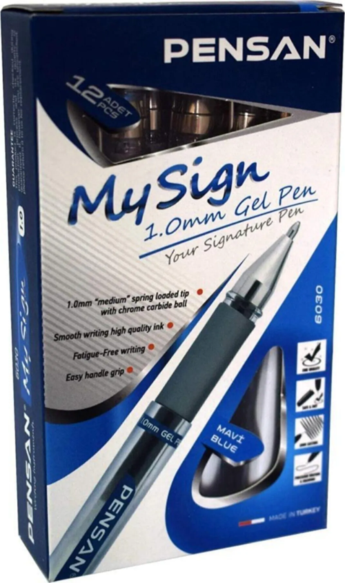 6030 My Sign Jel Roller Kalem 1,0 Mm Imza Kalemi Mavi (12 Li Paket)