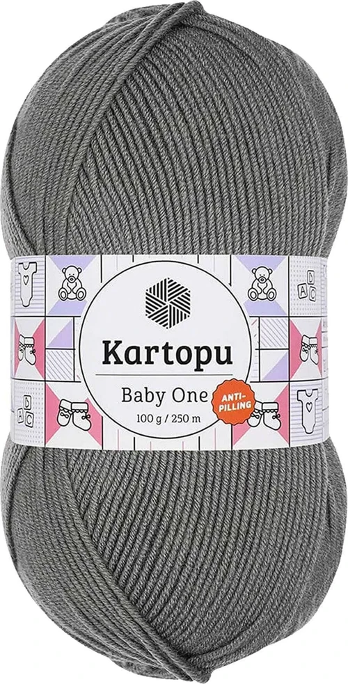 1 Adet Baby One Tüylenmeyen El Örgü İpi Yünü Koyu Gri K1921