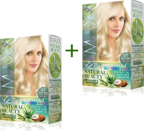 2 Paket Natural Beauty Amonyaksız Saç Boyası 0.1 Platin Sarısı