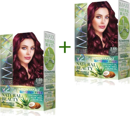 2 Paket Natural Beauty Amonyaksız Saç Boyası 3.66 Patlıcan Moru
