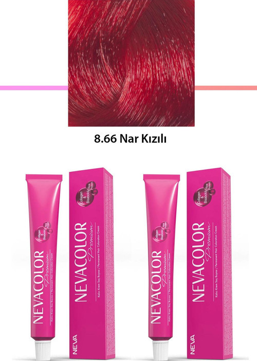 2 Li Set Premium 8.66 Nar Kızılı - Kalıcı Krem Saç Boyası 2 X 50 G Tüp
