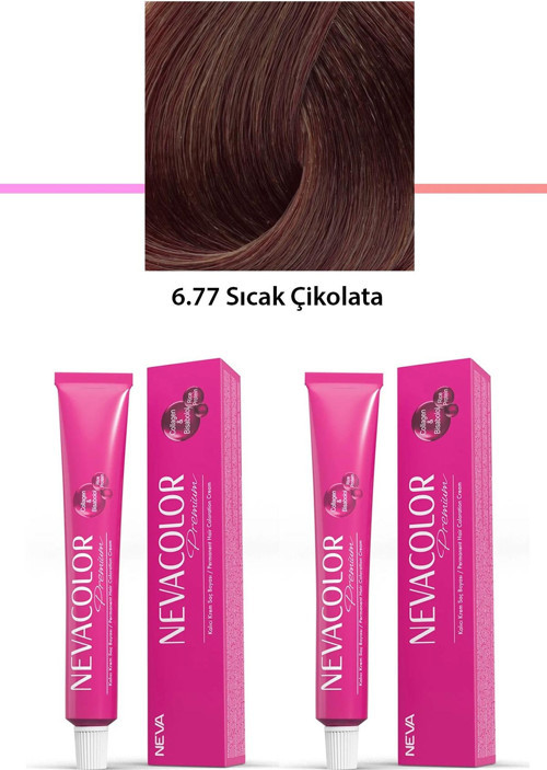 2 Li Set Premium 6.77 Sıcak Çikolata - Kalıcı Krem Saç Boyası 2 X 50 G Tüp