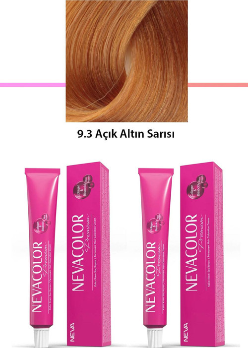 2 Li Set Premium 9.3 Açık Altın Sarısı - Kalıcı Krem Saç Boyası 2 X 50 G Tüp