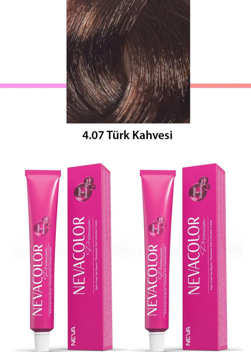 2 Li Set Premium 4.07 Türk Kahvesi - Kalıcı Krem Saç Boyası 2 X 50 G Tüp
