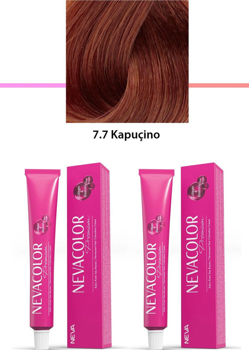 2 Li Set Premium 7.7 Kapuçino - Kalıcı Krem Saç Boyası 2 X 50 G Tüp