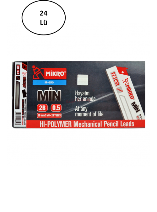 Mikro 75Mm Cetvelli Pl022 Lead 2B Çakmaklı 0.5Mm 24'Lü Kalem Ucu