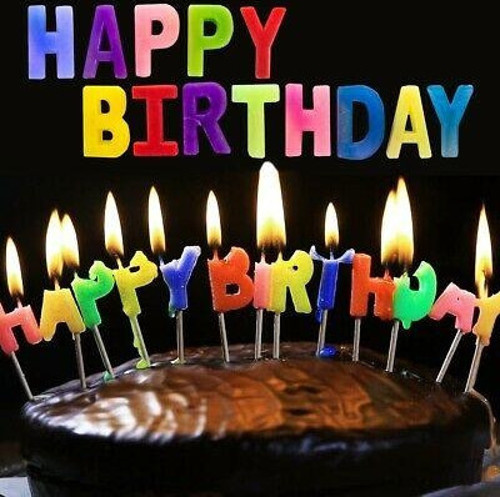 Rengarenk Happy Birthday Yazılabilen Doğum Günü Mumu
