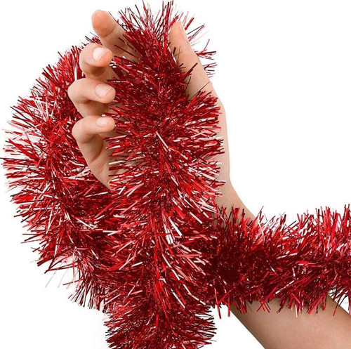 Parti İçin Sim Süs 2 Metre Uzunluk 6 Cm Genişlik Kırmızı Renk İthal