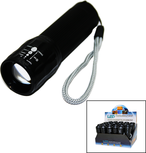 Led Gold Orıon Hıghlıghtıng Aluminum Flashlight Pilli Zoomlu El Feneri Metal Kasa (4741)