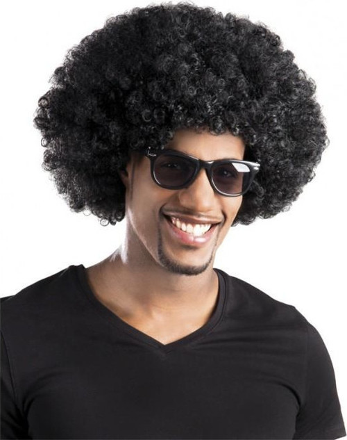 Siyah Renk Kıvırcık Afro Bonus Peruk Parti Peruğu