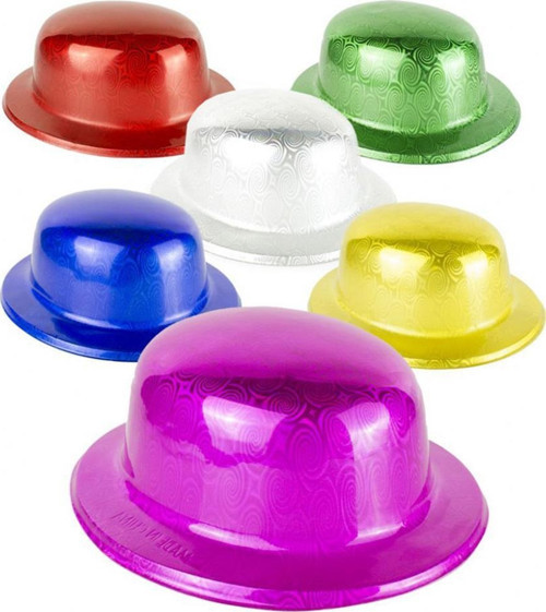 Kırmızı Renk Hologramlı Plastik Yuvarlak Melon 27X24 Cm