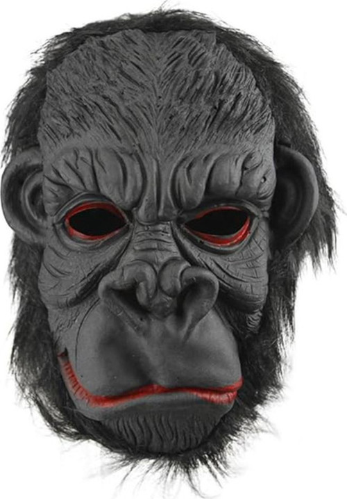Lateks Goril Maskesi Maymun Maskesi Et Maskesi Orangutan Siyah Saçlı 3 No