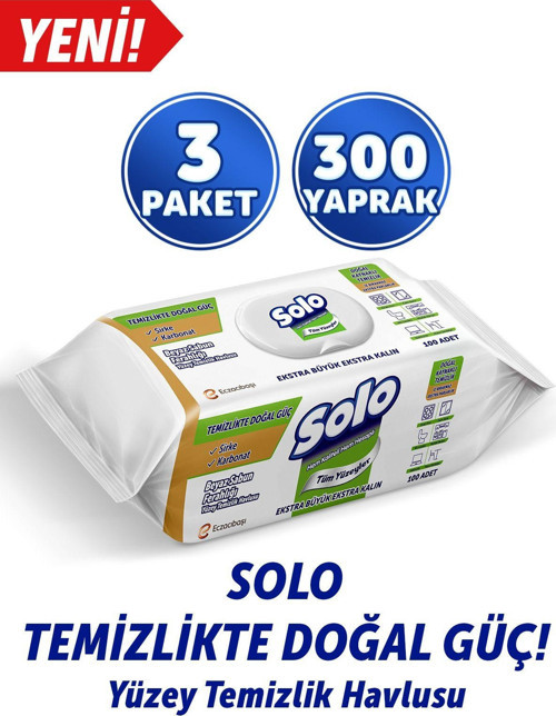 Temizlikte Doğal Güç Beyaz Sabun Ferahlığı Yüzey Temizlik Havlusu 100 Yaprak 3 Adet