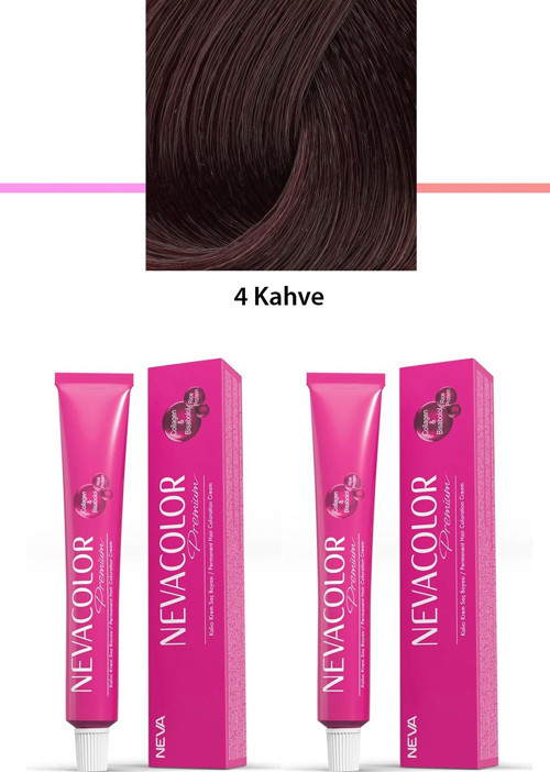 2 Li Set Premium 4 Kahve - Kalıcı Krem Saç Boyası 2 X 50 G Tüp