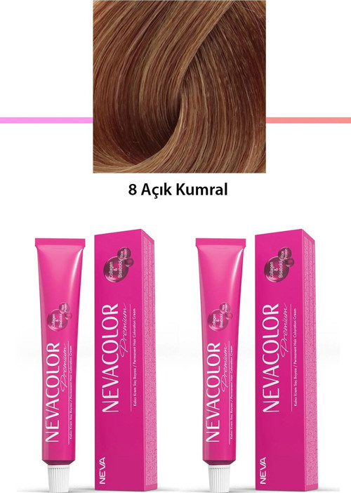 2 Li Set Premium 8 Açık Kumral - Kalıcı Krem Saç Boyası 2 X 50 G Tüp