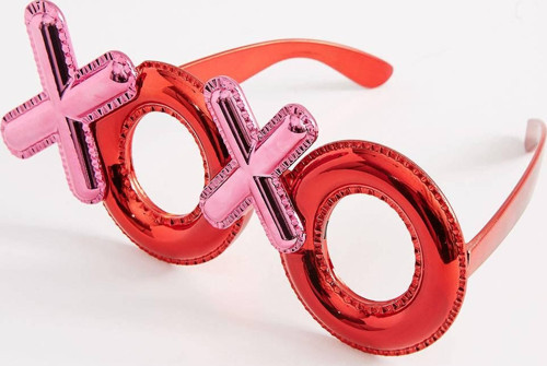Kırmızı Renk Xoxo Yazılı Parti Gözlüğü 17X7 Cm (4741)