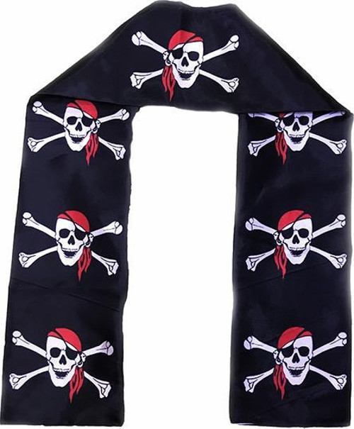 Siyah Renk Korsan Baskılı Atkı Banner Dekor 150X17 Cm (4741)