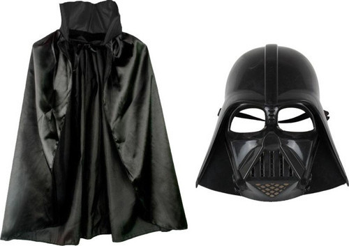 Çocuk Boy Yıldız Savaşları Star Wars Darth Vadet Maskesi Ve 90 Cm Pelerin Seti Siyah (4741)