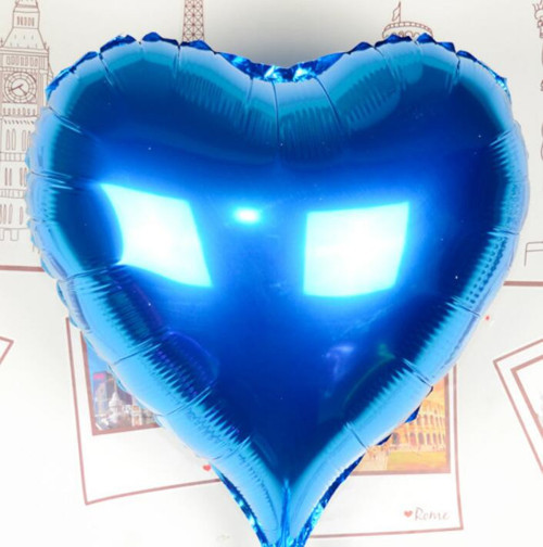Kalp Uçan Balon Folyo Mavi 80 Cm 32 İnç (4741)