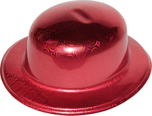 Kırmızı Renk Hologramlı Plastik Yuvarlak Melon 27X24 Cm (4741)