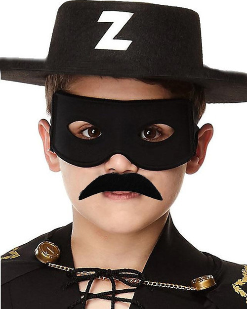 Siyah Renk Zorro Şapkası Zorro Maskesi Ve Zorro Bıyık Çocuk Boy (4741)