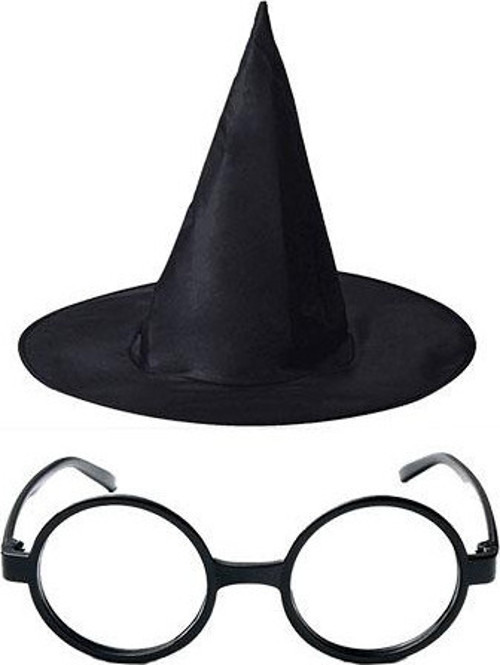 Harry Potter Büyücü Şapkası Ve Harry Potter Büyücü Gözlüğü Siyah Renk (4741)