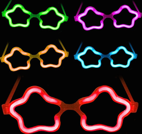 Yıldız Glow Gözlük - Yıldız Şekilli Glow Stick Gözlüğü - Glow Partisi Gözlük 12 Adet (4741)