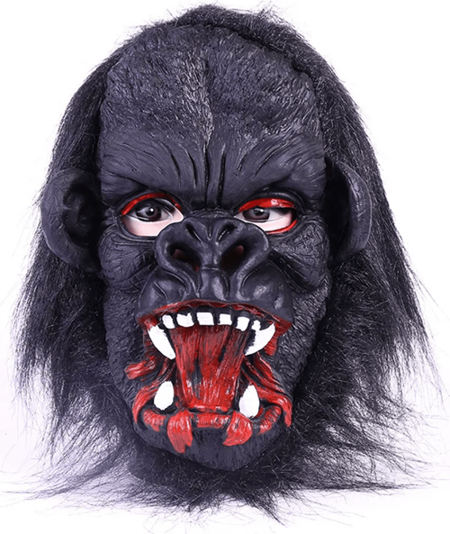 Lateks Goril Maskesi Maymun Maskesi Et Maskesi Orangutan Siyah Saçlı 2 No (4741)