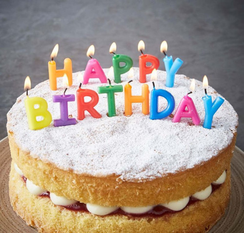 Happy Birthday Yazılabilen Rengarenk Doğum Günü Mumu (4741)