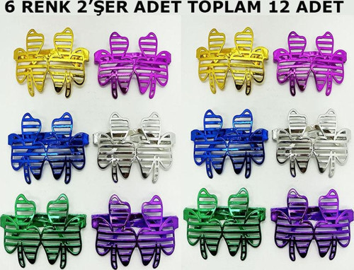 Vegas Casino Kupa Sinek Temalı Parti Gözlüğü 6 Renk 12 Adet (4741)
