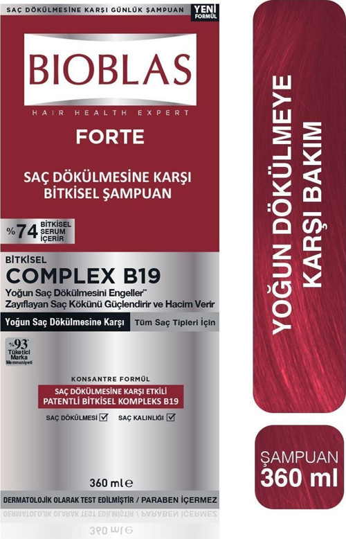 Forte Dökülme Önleyici Şampuan 360 Ml %74 Bitkisel Serum Içerir