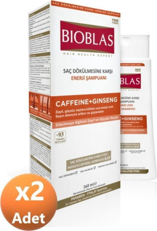 Saç Dökülmesine Karşı Enerji Şampuanı Caffeine + Ginseng X 2 Adet Vsxdgbdsbs