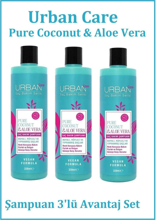 Şampuan 330Ml Pure Coconut Aloe Vera X 3'Lü Avantaj Set