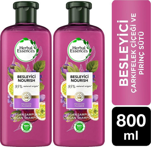 Vegan Şampuan Besleyici Çarkıfelek Çiçeği Ve Pirinç Sütü 400 Ml X 2 Adet