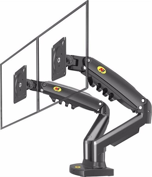 F160 17 - 27 AMORTİSÖRLÜ STAND ÇİFT KOL LCD-LED MONİTÖR TUTUCU STAND ASKI APARATI