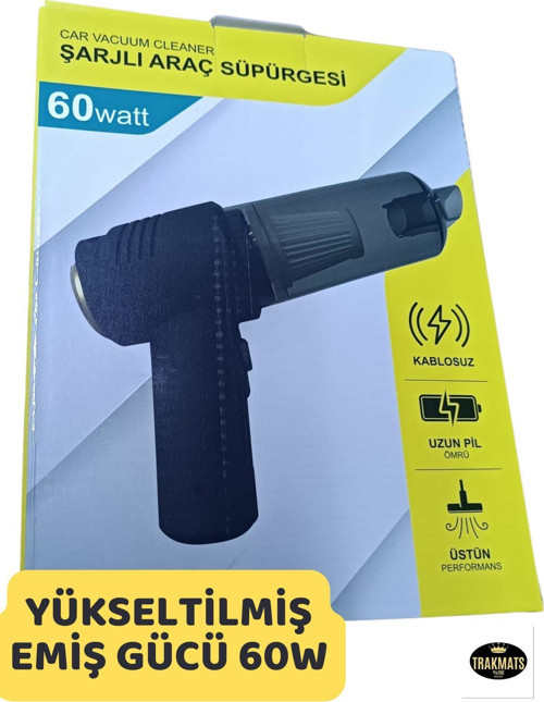Tarkmats Volkswagen Jetta Sedan 2008 Uyumlu Üniversal Güçlü Çekim 60W Kablosuz Şarjlı Oto Süpürge