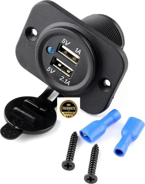 Tarkmats Suzuki Swift 2017 - 2024 Üniversal Oto Marine Çakmak Soketi Çift Usb Girişi Yat, Karavan,Oto