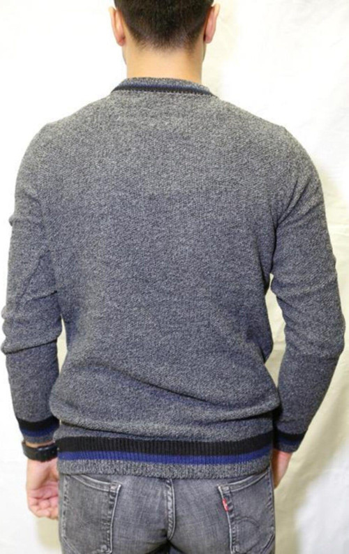 Erkek Gri 0 Yaka Kazak Slim Fit Kazak