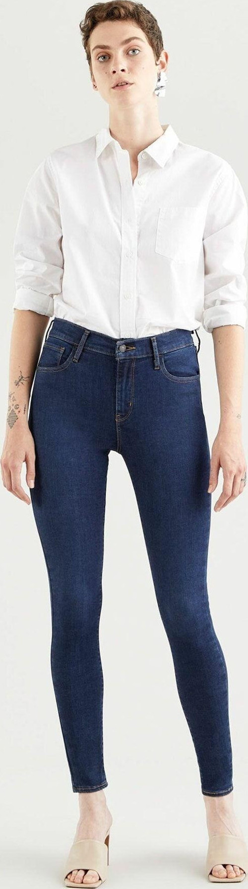 Kadın Yüksek Bel Süper Skinny Kadın Jean Pantolon-Echo Bruised 720