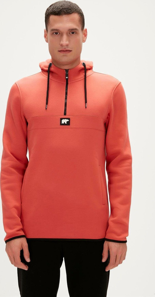 Defence Half-Zip Hoodie Ginger Tarçın Yarım Fermuarlı Kapüşonlu Erkek Sweatshirt
