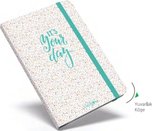 Çınar Uni-Note Your Day Lastikli Spiralli Sert Kapak Defter 17X24 Çizgili 120 Yaprak (55184)