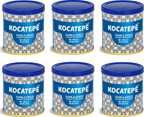 Kocatepe Damla Sakızlı Türk Kahvesi Teneke 100 Gr X 6 Adet