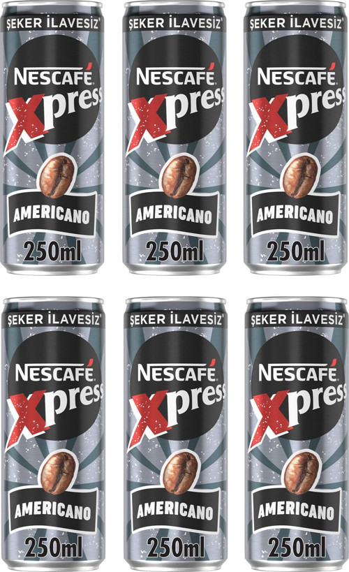 Xpress Americano Şekersiz Soğuk Kahve 250 Ml X 6 Adet