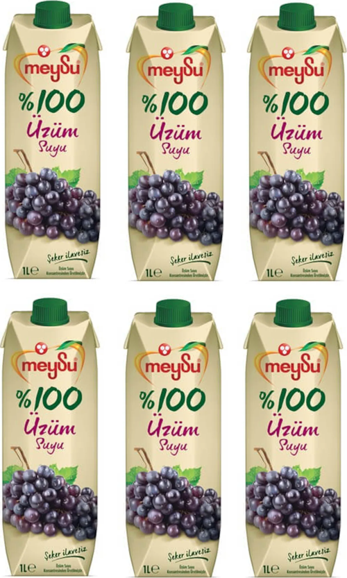 %100 Üzüm Suyu 1 Lt X 6 Adet