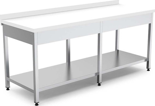 EMP.PTT.60240 Alt Raflı Polietilen Çalışma Tezgahı 240x60x85 cm