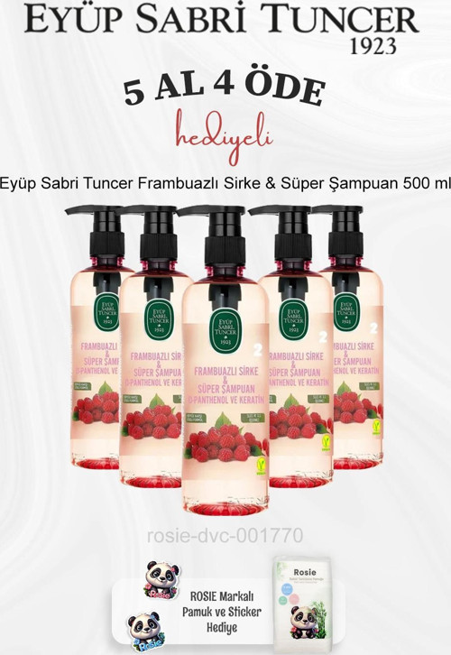 Frambuazlı Sirke & Süper Şampuan 500 ml 5 Al 4 Öde ve Rosie Pamuk