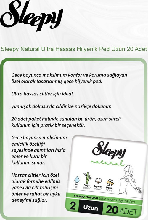 Natural Ultra Hassas Hijyenik Ped Uzun 20 Adet 5 Al 4 Öde ve Rosie Pamuk