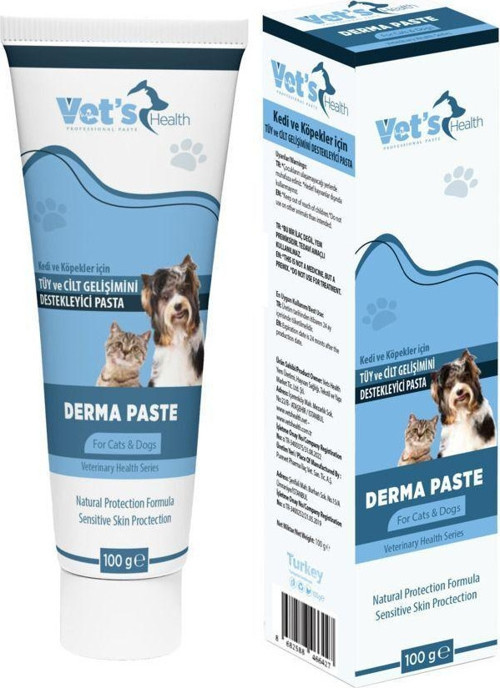 Derma Paste Kedi Ve Köpekler Için Tüy Ve Cilt Gelişimini Destekleyici Pasta 100G