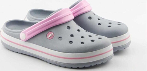 Akınal Bella Unisex Sabo Terlik Hastane Terliği Buz Gri-Pembe